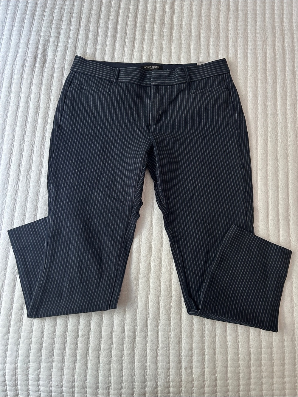 Banana Republic Women’s Navy Pinstripe Sloan Dress Pants